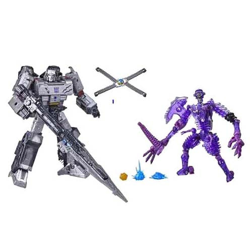 Transformers War For Cybertron Netflix 8 Inch Action Figure Leader Class  Exclusive - Megatron & Fossilizer (Spoiler 2-Pack)