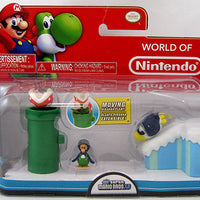 World Of Nintendo Super Mario Bros. U 2 Inch Action Figure Micro Land 3-Pack Wave 2 - Forsted Glacier with Penguin Luigi
